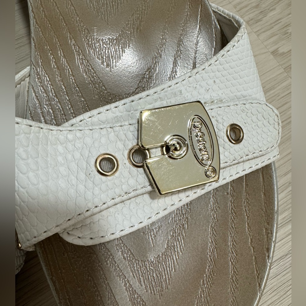 Brand New Size 6 Dr. Scholl's Classic Sandal in Gardenia Snake Print White - Picture 4 of 6